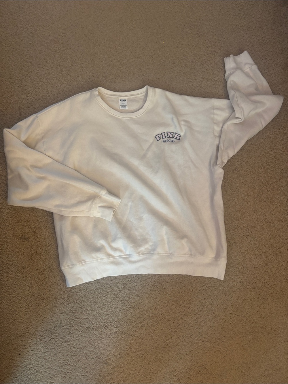 PINK Victoria's Secret Crewneck Sweatshirt - Cream EUC XL Vintage